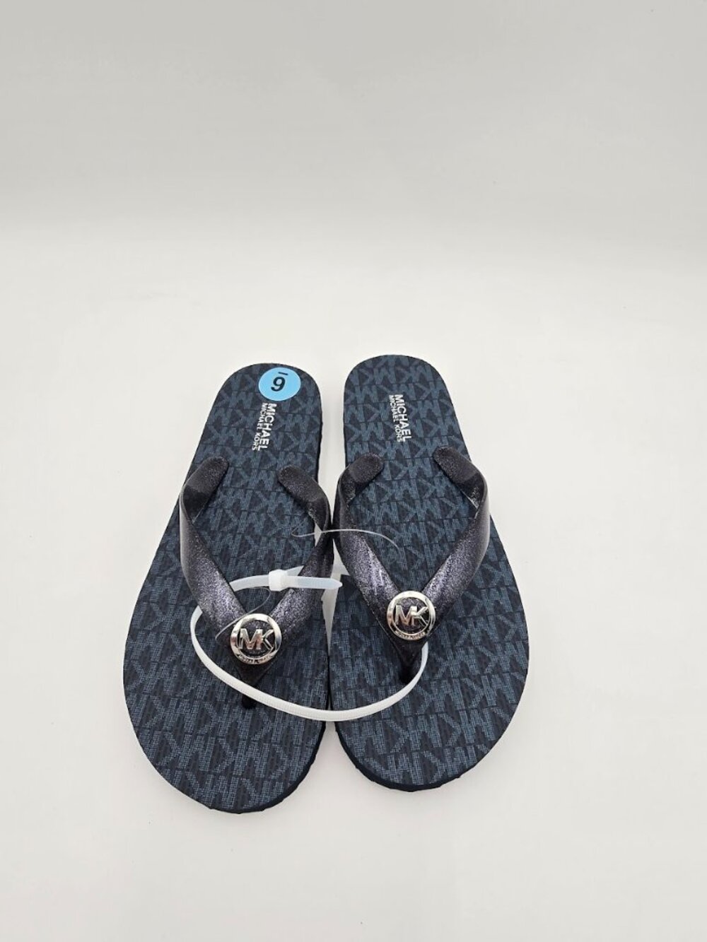Michael Kors MK Jet Set Print Women's Flip Flops in Blue Size 6